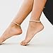 TOPGRILLZ Ankle Bracelets for Women - Gold Anklets Iced out 14K Gold Plated 5mm Silver Pink Anklets Minimalist Foot Beach Jewelry (Gold, 9 IN)