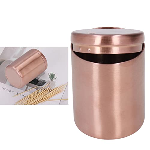 Toothpick Holder Dispenser, Stainless Steel Tooth Picks Container Metal Toothpick Holder Dispenser Toothpick Holder Toothpick Dispenser for Home, Restaurant, Travel(Rose Gold)