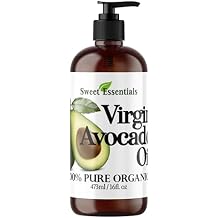 Premium Organic Unrefined/Virgin Avocado Oil, 16oz with Pump, Imported from Italy, 100% Pure, Non-GMO, Cold Pressed, Food Grade, Green in Color