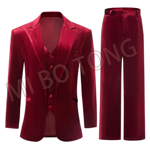 Mi Bo Tong Velvet Suit Women 3 Piece Office Work Business Suit Office Lady Blazer&Pants&Vest Wedding Party Suit2