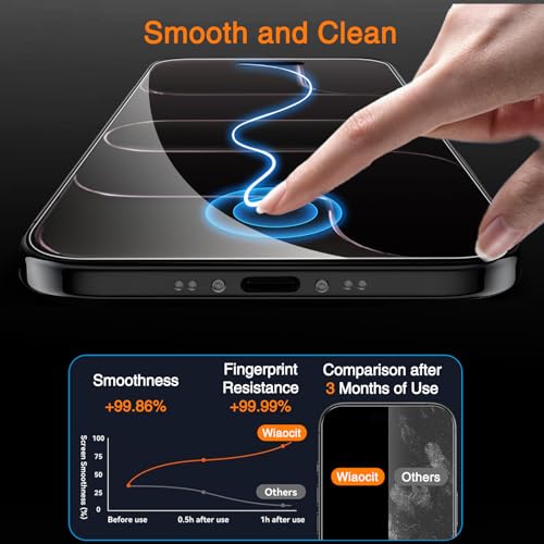 Image of Wiaocit 3 Pack Tempered Glass Screen Protector for iPhone Air, 9H Hardness, Bubble Free, Case Friendly