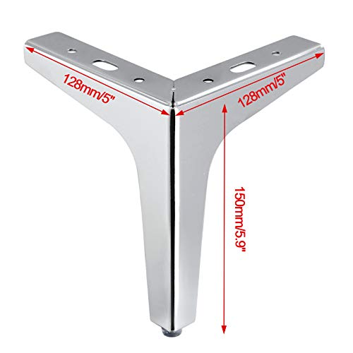 Kyuionty KYUIONTY20210220-5 6 Inch Metal Furniture Legs, Set Of 4 Furniture Legs Modern Metal Furniture Sofa Legs For Cabinet Couch Sofa Table Cupboard, Triangle Furniture Feet Diy Replacement thumb #3