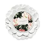 Laura Ashley 4x4 White Round Resin Ornate Flower Design Picture Frame with Beaded Border, for Tabletop and Wall Display, Floral Home D cor (White)