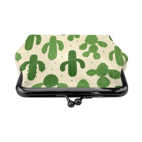 Pu Leather Buckle Coin Purse Cute Cactus Girls Kiss-Lock Change Purse Wallets2