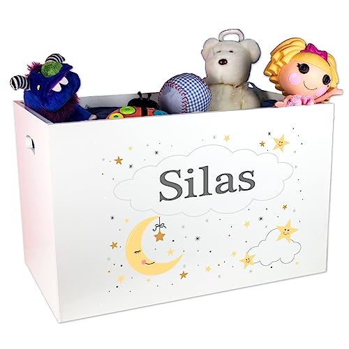 My Bambino Personalized Celestial Moon Toy Storage Box and Bin Newborn Gift
