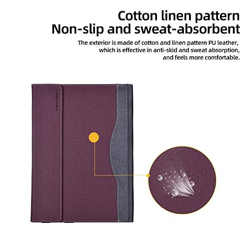 Funda para Surface Laptop 15 Pulgadas Cuero PU Rojo Vino miniatura 6
