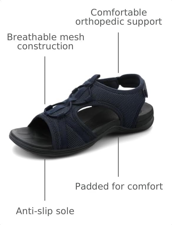 Image of UBFEN Womens Hiking Sandals Comfortable Walking Sandals Summer Sport Breathable Arch Support