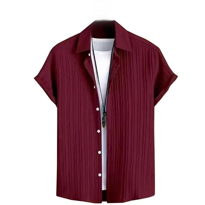 Image of Boys Regular Fit Solid Casual Shirt with Spread Collar - Comfortable Shirts