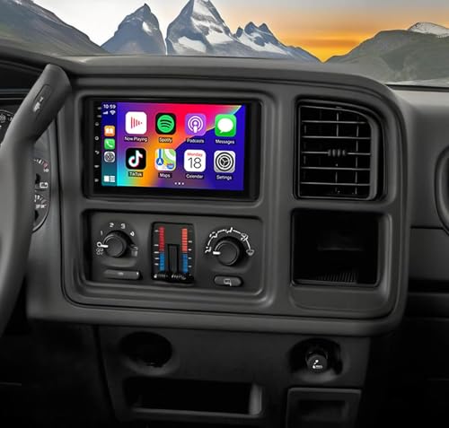 Car Stereo Radio for 2003-2006 Chevrolet Chevy Silverado Tahoe GMC Sierra Yukon, 7'' Touch Screen Car Radio with Wireless Carplay Android Auto,GPS FM/SWC Bluetooth 1080P Backup Camera-2+32G