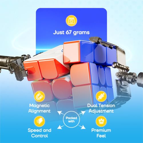 Image of Cubelelo Drift 3M Plus v2 3x3 (Magnetic) Cube | New Upgraded Version Based on MoYu RS3M v5 | Dual-Adjustment System | Premium Speedcube for Kids Boys Girls Ages 4+ Year Old & Adults