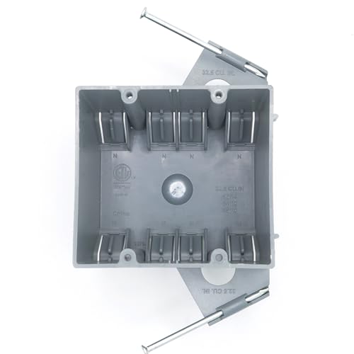 Boîte électrique en PVC à 2 gangs double volume 32 cu pour cloison bois