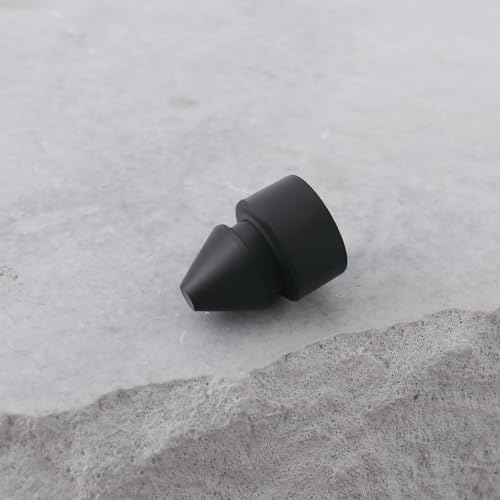 SG Store Gummipuffer zum Eindrücken, Außendurchmesser 9,2 mm, Firstdurchmesser 7,7 mm, Dicke unten 5 mm, passend für 6,35 mm Durchmesser, Gummi-Kisseneinsatz, schwarz, 12 Stück