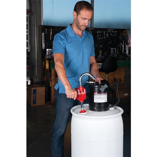 Image of Performance Tool W54270 Rotary Barrel Pump, Pumps Light to Medium Viscosity Oils, 3 Piece Suction Pipe, 30-55 Gallon Barrels, Bung Adapter