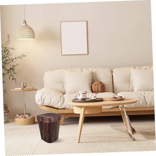 TOPPERFUN Vintage Holz Abfalleimer mit Schwingdeckel Kompakter Mülleimer im Landhausstil Geruchsreduzierender Papierkorb für Küche Bad Wohnzimmer Braune Holzmaserung Stilvoll und Praktisch – Bild 4
