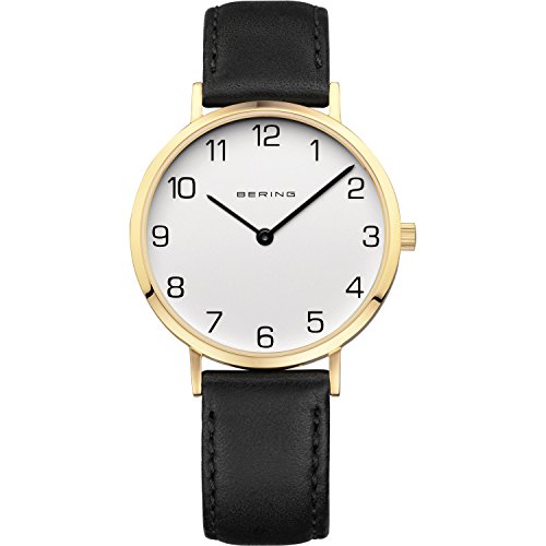 BERING Time 13934-434 Womens Classic Collection Watch with Calfskin Band and scratch resistant sapphire crystal. Designed in Den