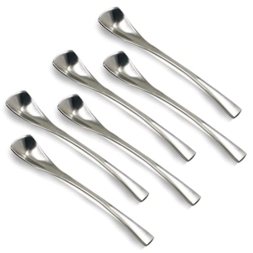 LELE LIFE Demitasse Espressolöffel, 18/10 Edelstahl, Mini-Kaffeelöffel, 12,5 cm, kleiner Teelöffel, Kaffee-Rührlöffel, Silber, 6 Stück