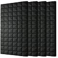 4 PCS Acoustic Panels,48''X24''X2'' Sound Proof Foam Panels for Walls,High Density Fire Resistant & Noise Absorbing for Studio, Office, Home (Black 4 Pack, 48''X24''X2'')