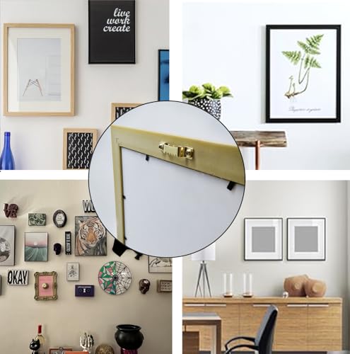 Image of 20PCS Backsplash Serrated Hanging Clip 40 Screws Picture Frame Metal Serrated Hanging Clip Bow Straight Hanging Serrated for Hanging Heavy Canvas Photographs Clocks Artwork Wooden Frames