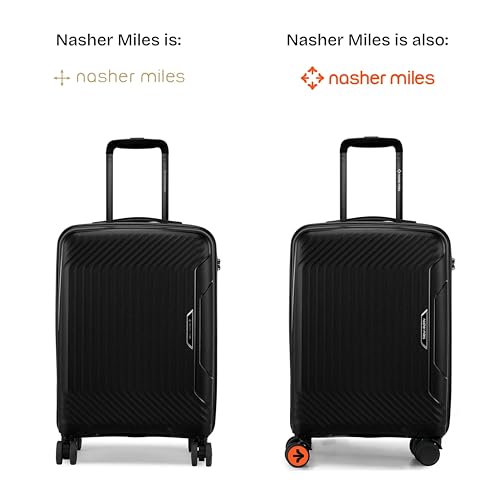 Image of Nasher Miles Coorg Hard-Sided Polypropylene Cabin Luggage 20 inch | 55cm | 8 Wheels Small Trolley Bag for Travel | Suitcase (Black)