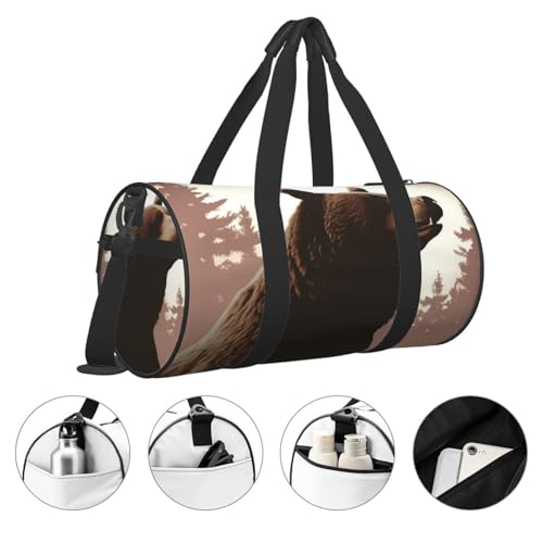 Sac de week-end Wild Bear en toile noire légère et souple taille unique