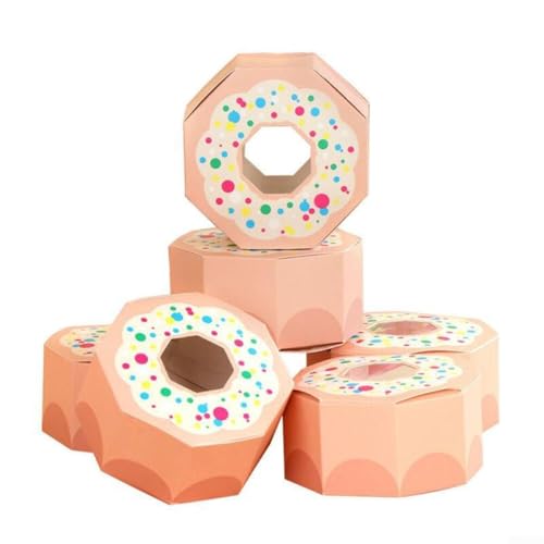 Caja de dulces de dona con varios colores, perfecta para fiestas y eventos, paquete de 20 (champán)