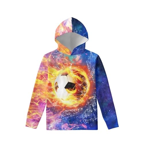 Image of WELLFLYHOM Boys Hooded Sweatshirts Hoodie Pullover Cool Graphic Crewneck Blouses Size 6-16
