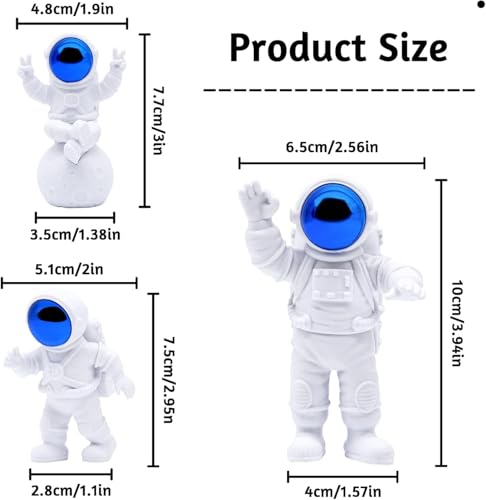 Set 3 Figuras Decorativas Astronautas Miniatura miniatura 2