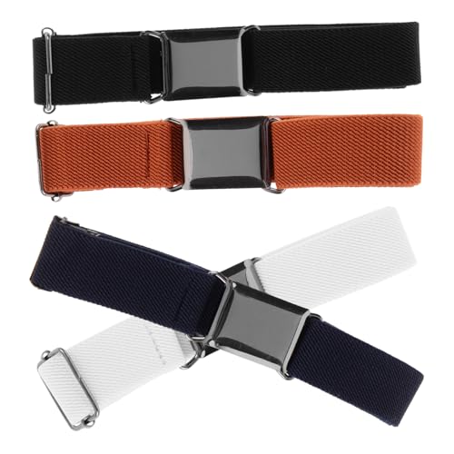 NOLITOY 4pcs Elastic Boys and Girls Belts Stretch Waistbands for Boys Girls Camel for Jeans School Uniforms