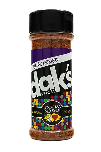DAK's Spices Blackened Mouth Watering Seasoning Blend | 100% Salt Free | Premium & Healthy Seasoning | MSG Free, Preservative Free, Potassium Chloride Free | Low Carb & Keto Friendly | Perfect for Clean Eating & Adding Flavor to Recipes | 1.5 oz