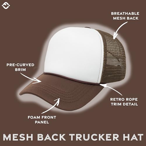 Image of Funky Junque Blank Mesh Foam Lightweight Snapback Trucker Hat | Lightweight Foam Trucker Hat with Breathable Mesh Back, Golf Beach and Street Style, Trendy Trucker Hats for Men
