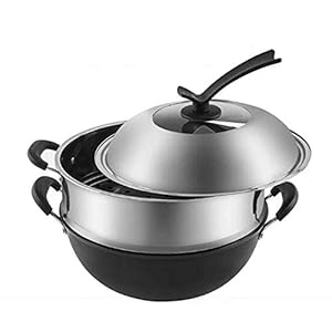 MNSSRN Altmodischer Haushaltsguss-Eisen-Topf, All-in-One-Topf, gesund und sicherer Anti-Kocher, Gasherd, Induktionskocher, Kochtopf,D,34cm