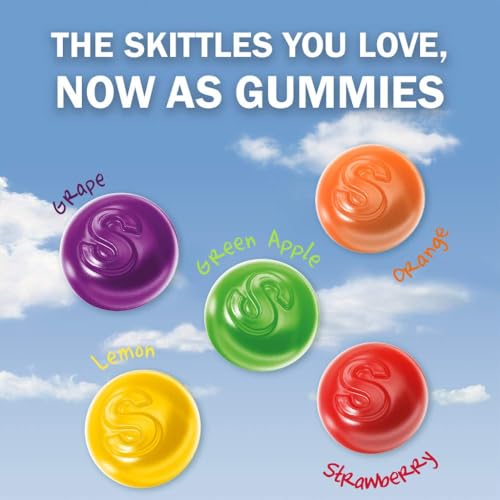 ASSORTIT X Skittles Collab Original Flavors Gummies 12-Oz Chewy Gummy Soft Candy Assorted Variety Mixed Fruit Flavored Snacks Resealable Share Size Pouch Bulk (2-Pack)