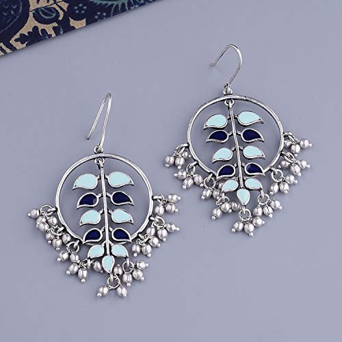 Brass Hoop Style Dangler Earrings with Beads