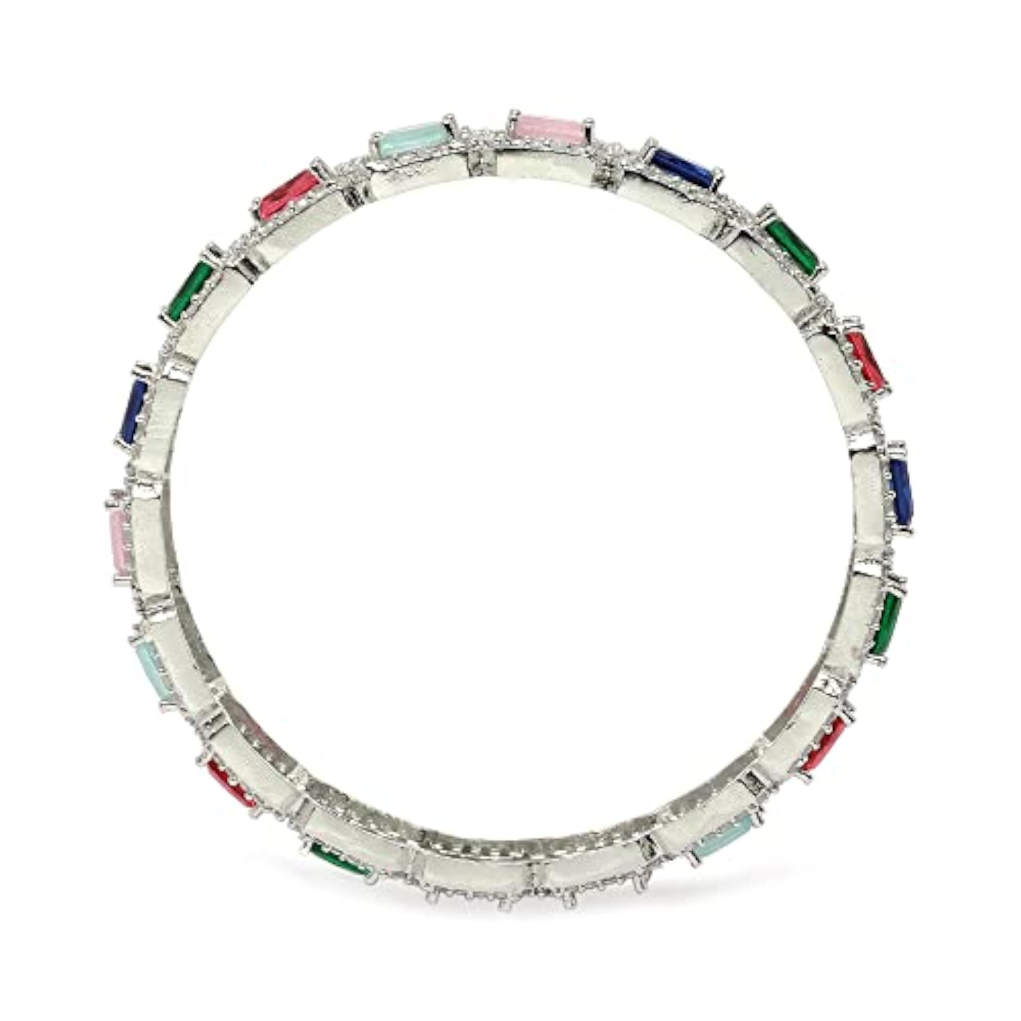 Square Shaped AD Bangle Set for Women (Set Of 2)