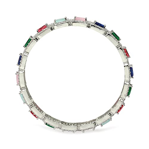 Square Shaped AD Bangle Set for Women (Set Of 2)