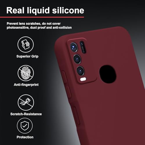 Image of TRUEUPGRADE Liquid Silicone Designed Back Case Cover for Vivo Y50 | Microfiber Inside, Full Protection | Bumper Back Cover Case for Vivo Y50 Wine
