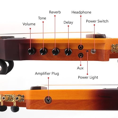 Image of Fojill Electric Classical Guitar Classic Nylon String Travel Portable Foldable Fold Flding collapsible Silent Mahogany Body Maple Neck Rosewood Fretboard With Gig Bag