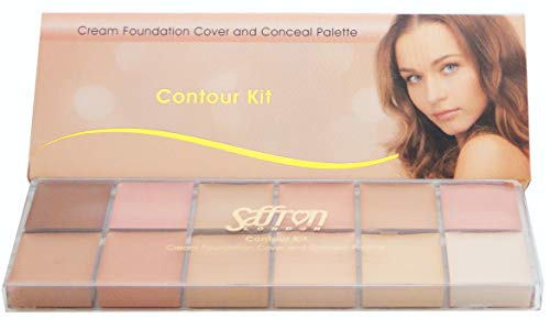 Saffron - Cream Foundation Cover & Concealer Palette (Contour Kit) #189