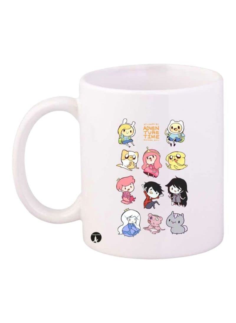 DUBAI STAR PRINTED Design Adventure Time Mug White Pink Yellow Standard Size