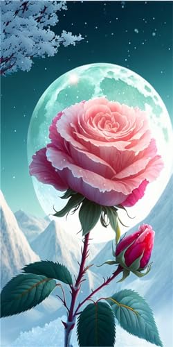 Peinture Diamant Rose 5D Lune pour Adultes | Créez votre Décoration Intérieur XXL au Salon