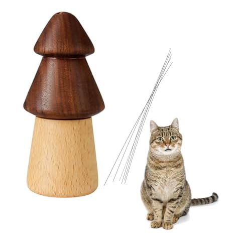 KnocKconK Cat Whiskers Hair Keesake, Pet Beard Collection Wood Bottle, Cat Memorial Bottle, Handmade Natural Wood Tree Shape Pet Beard Hair Keepsake, Walnut, Burlywood Pet Memorial Cover