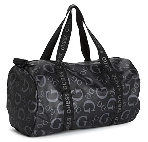 NEW GUESS Black Grey G Logo Gym Weekend Travel Lightweight Small Duffle Bag Handbag2