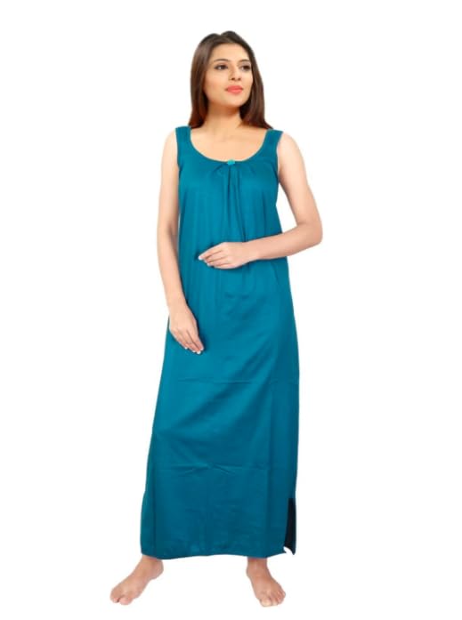 Image of Women's Sleeveless Maxi Night Dress, Spaghetti Strap Nighty, Comfortable Sleepwear Pack of 2