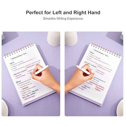 Yoment Top Spiral Notebook, Hardcover Steno Pads, 240 Pages Top Bound Spiral Notebooks, 7\"x10\" College Ruled Spiral Notepad Left-Handed Notebooks for Work School Office Business,Purple - Thumbnail 6