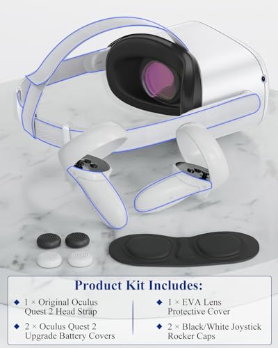 Image of Battery Covers& Head Strap for 0culus Quest 2 /Meta Quest 2 Vr Headset