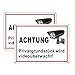 2 x tabliczka monitorująca wideo, tabliczka ostrzegawcza, tabliczka ostrzegawcza, tabliczka bezpieczeństwa, prywatna działka monitorująca 24 godziny wideo, wykonana z aluminium 18 x 25 cm