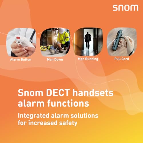 Snom M70 IP DECT Robustes Mobilteil EU / USA, VoIP, SIP, Bluetooth, HD, Alarmschlüssel, Vibration, Perfekt für den Außenbereich, Stürze von bis zu 2 Metern, Schwarz, 00004423