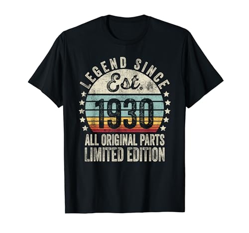94 Years Old Bday Legend Since 1930 - Vintage 94th Birthday Camiseta
