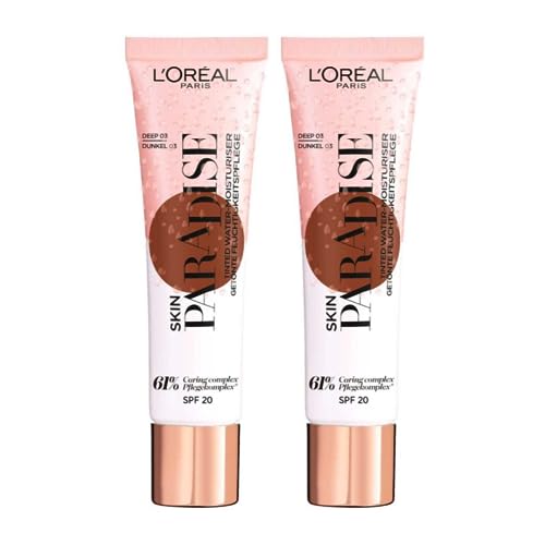 2 x L'Oreal Paris Skin Paradise Tinted Water Moisturiser Spf 20 30ml - 03 Deep