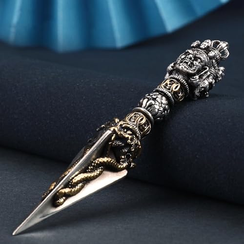 Handmade Tibetan Buddhism Pendant For Men Silver and Brass - Buddha - Self Defense Jewelry - Vajra - Spiritual Necklace - Yoga2